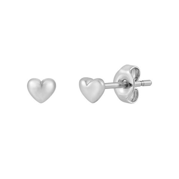 FE1986 925 Sterling Silver Mini Heart Stud Earrings