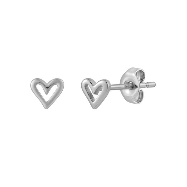 FE1984 925 Sterling Silver Mini Heart Stud Earrings For Women