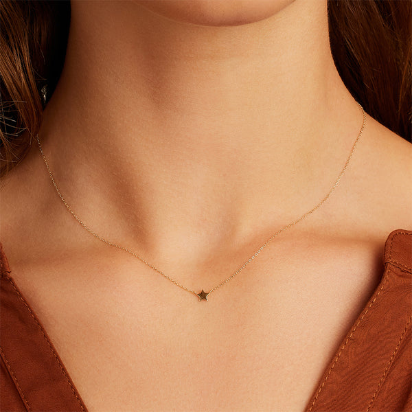 FX0917 925 Sterling Silver Simple Star Pendant Necklace For Women