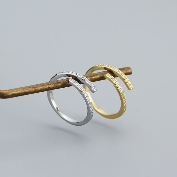 TYJ0327 925 Sterling Silver Wrap Cubic Zirconia Adjustable Rings