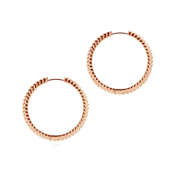 FE1983 925 Sterling Silver Classic Big Twist Hoop Earring For Women