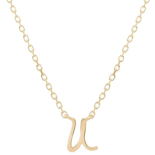 FX0542 925 Sterling Silver Letter Pendant Necklace