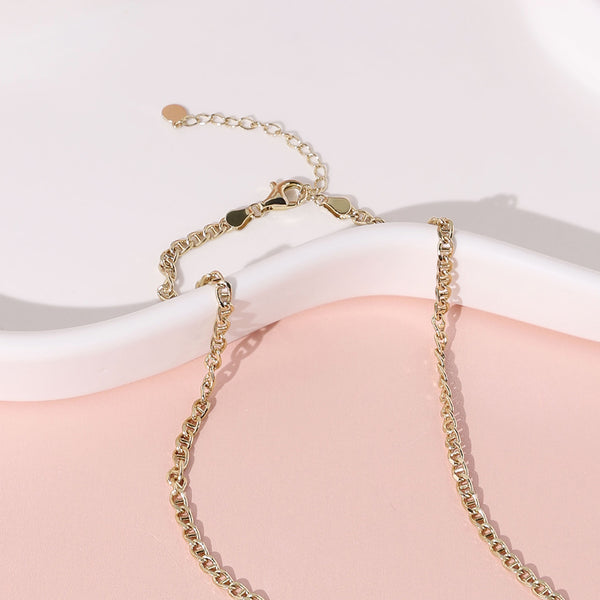 FX0893 925 Sterling Silver Curb Chain Necklace For Women