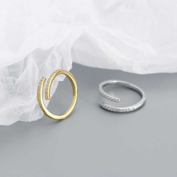 TYJ0327 925 Sterling Silver Wrap Cubic Zirconia Adjustable Rings