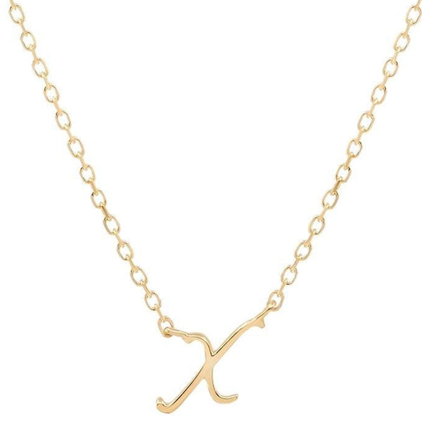 FX0542 925 Sterling Silver Letter Pendant Necklace