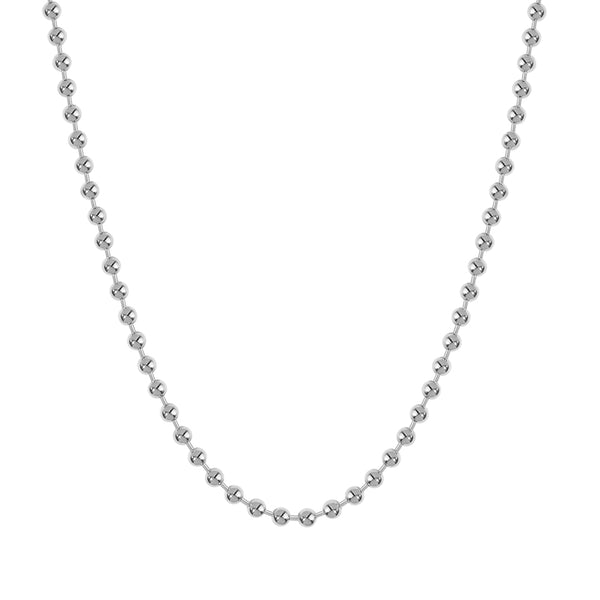 FX0888 925 Sterling Silver Ball Bead Chain Necklace