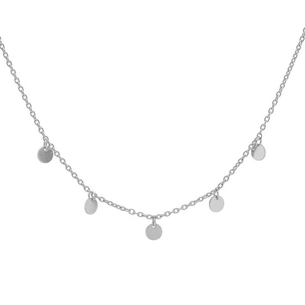 FX0512 925 Sterling Silver Five Disc Necklace