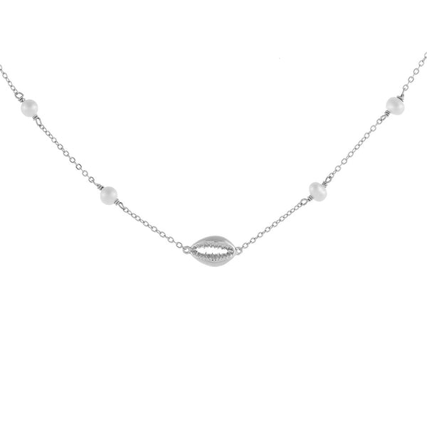 FX0202 925 Sterling Silver Shell Choker Necklace