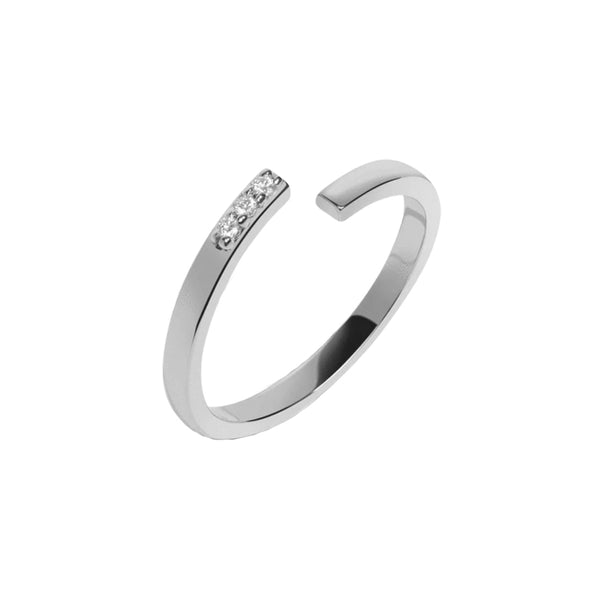 FJ0333 925 Sterling Silver Charming Opening Ring Adjustable