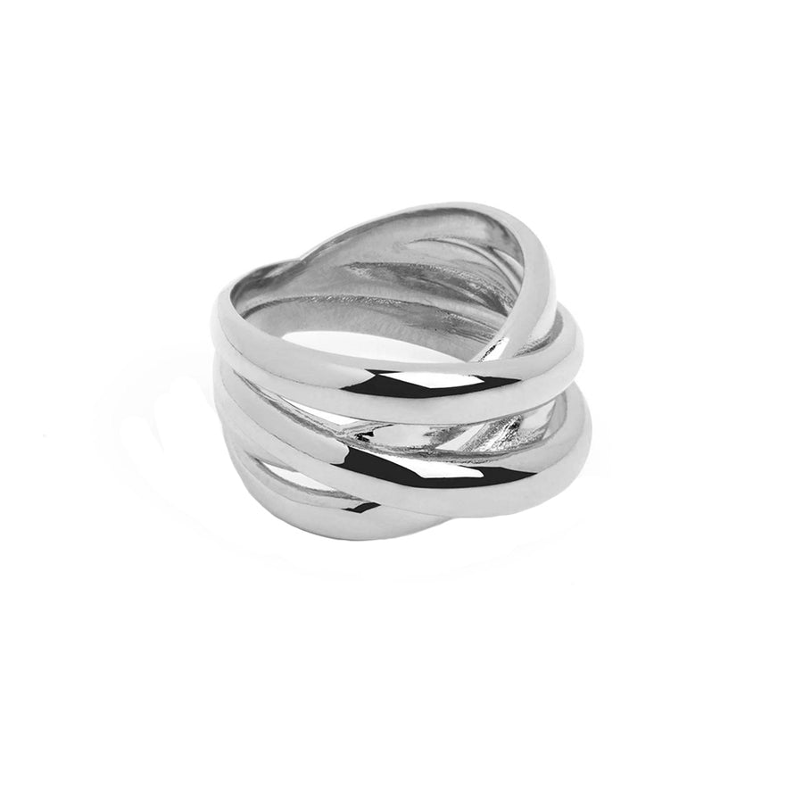 FJ0488 925 Sterling Silver Double Cross Ring