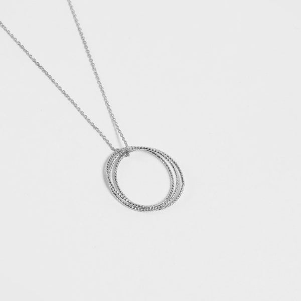 FX0180 925 Sterling Silver Multi-ring Necklace