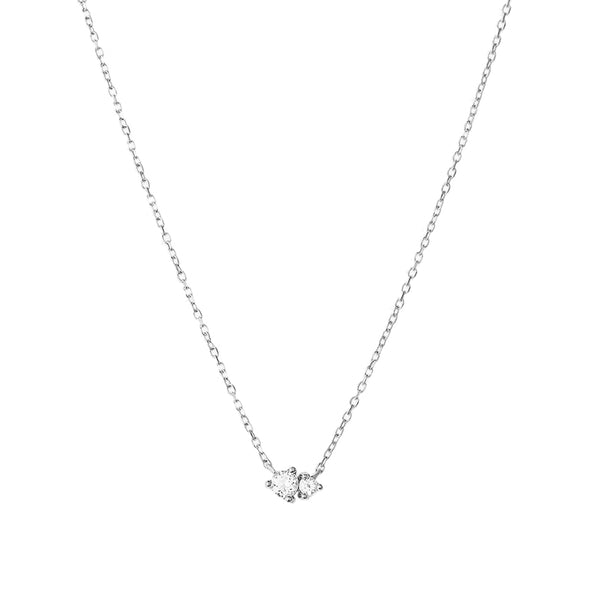 FX0458 925 Sterling Silver Hue Necklace White Cubic Zircon