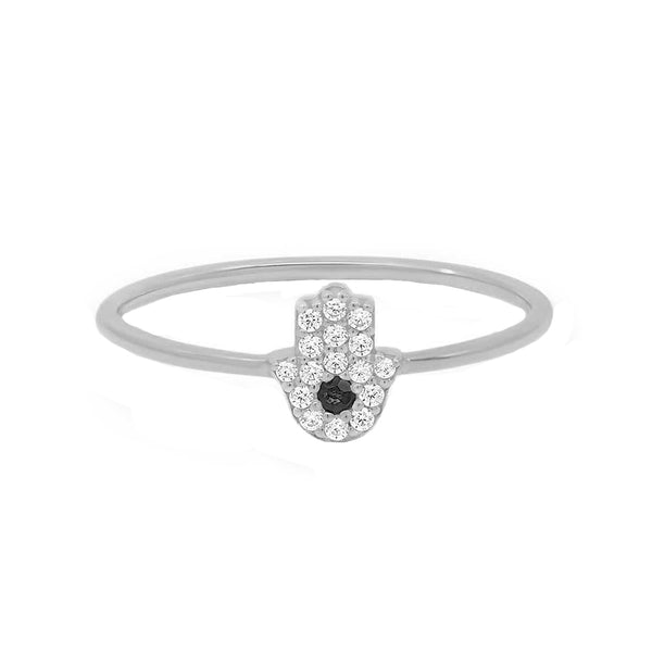 FJ0514 925 Sterling Silver Zircon Hand Ring