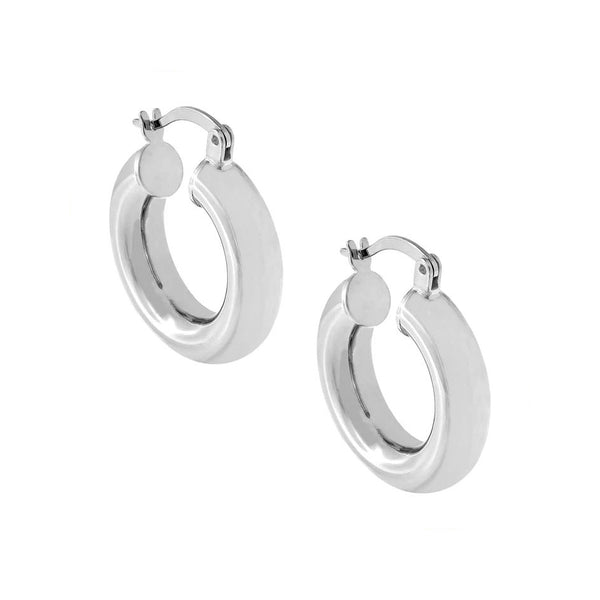 FE0838 925 Sterling Silver Chunky Hollow Hoop Earrings