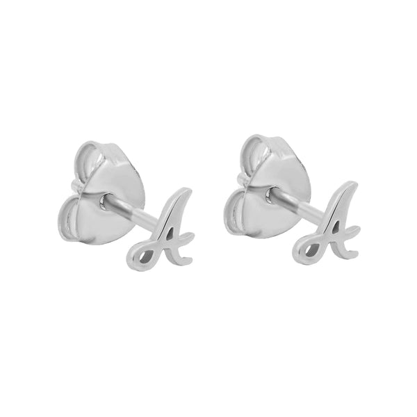 FE1396 925 Sterling Silver Letter Stud Earrings