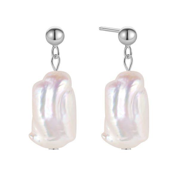 FE1712 925 Sterling Silver Freshwater Pearl Earrings