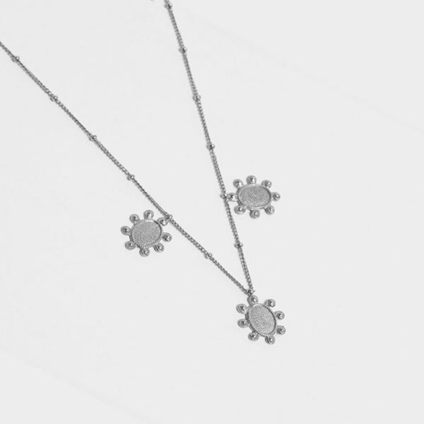 FX0171 925 Sterling Silver Sun Pendant Necklace