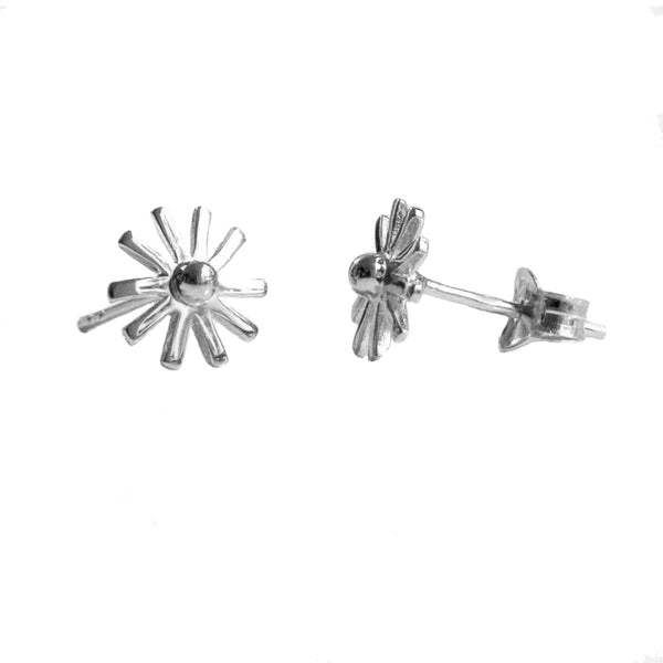 FE0113 925 Sterling Silver Sunburst Stud Earrings