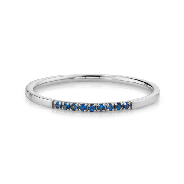 FJ0442 925 Sterling Silver Blue Zircon Eternity Ring