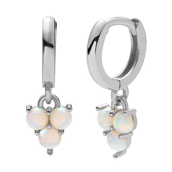 FE0059 Lotus Opal Huggie Earrings