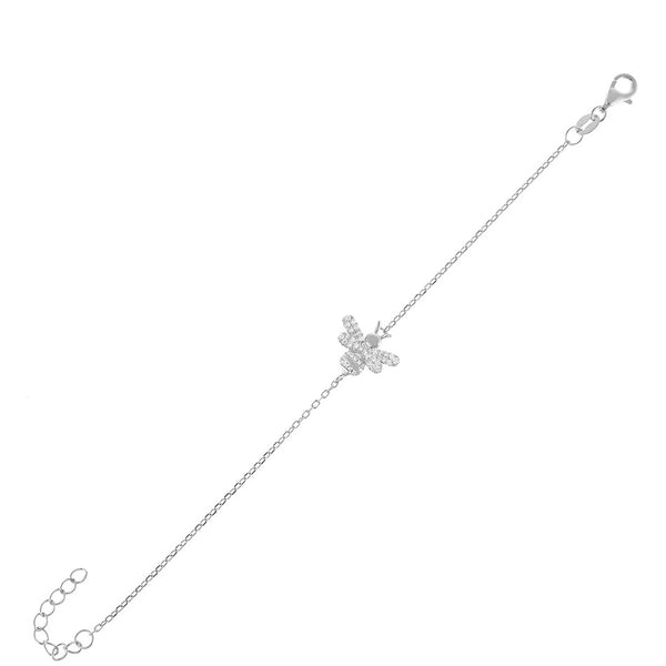 FS0069 925 Sterling Silver Bee Zircon Bracelet