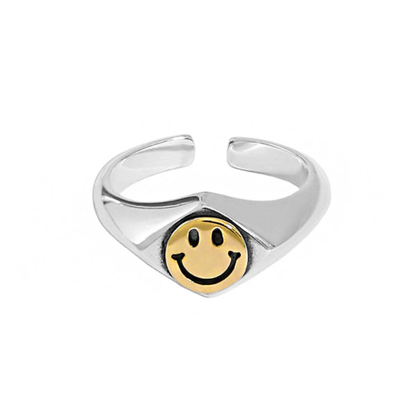 RHJ1049 Smiley Signet Ring