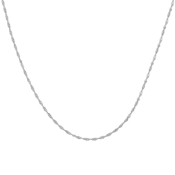 FX0891 925 Sterling Silver Singapore Chain Necklace
