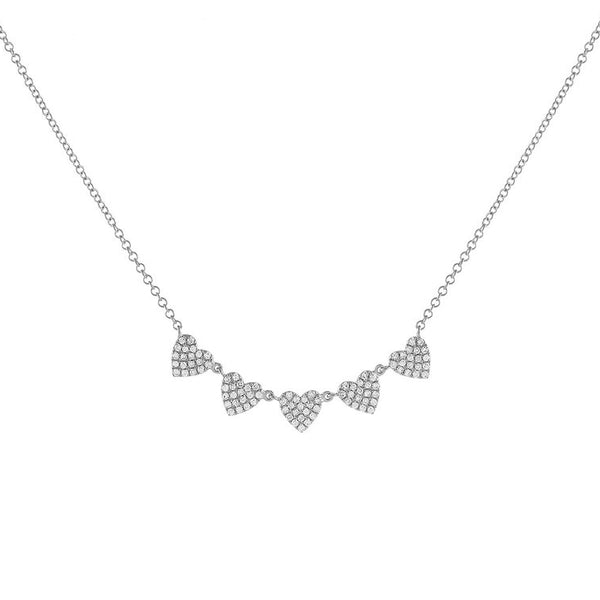 FX0717 925 Sterling Silver Cubic Zirconia Heart Necklace