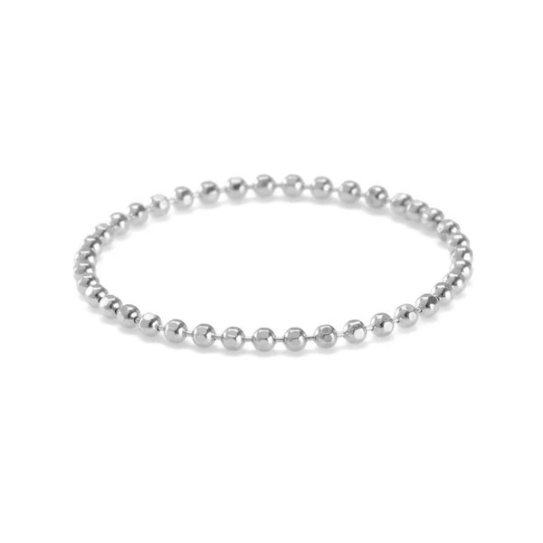 FJ0027 925 Sterling Silver Small Beaded Circle Ring