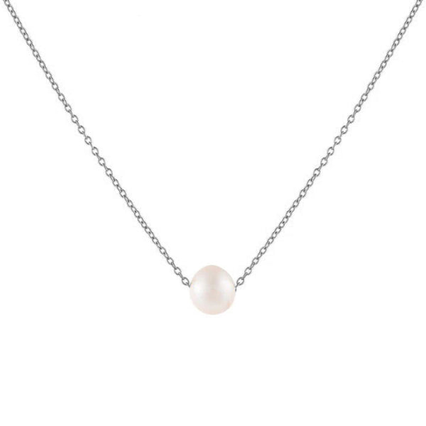 FX0537 925 Sterling Silver Single Pearl Necklace