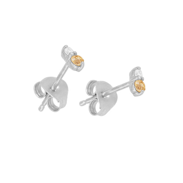 FE1568 925 Sterling Silver Zircon & Birthstone Stud Earrings