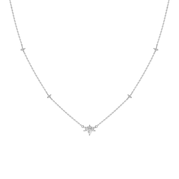 FX0837 925 Sterling Silver Firefly Zirconia Pendant Necklace