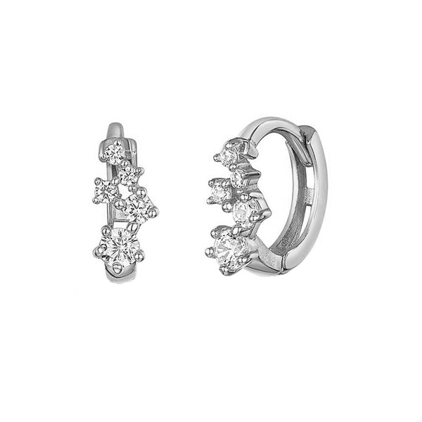 FE1134 925 Sterling Silver Constellation Zircon Hoop Earrings
