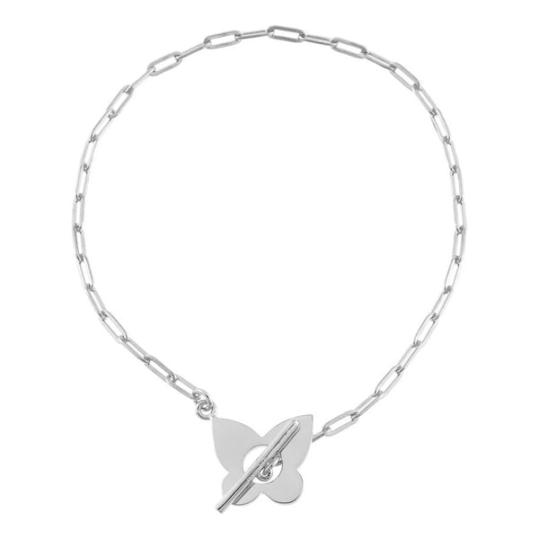 FS0155 925 Sterling Silver Open Butterfly Link Bracelet