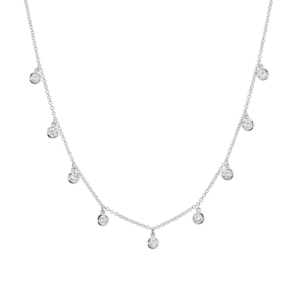 FX0416 925 Sterling Silver Zircon Charms Necklace