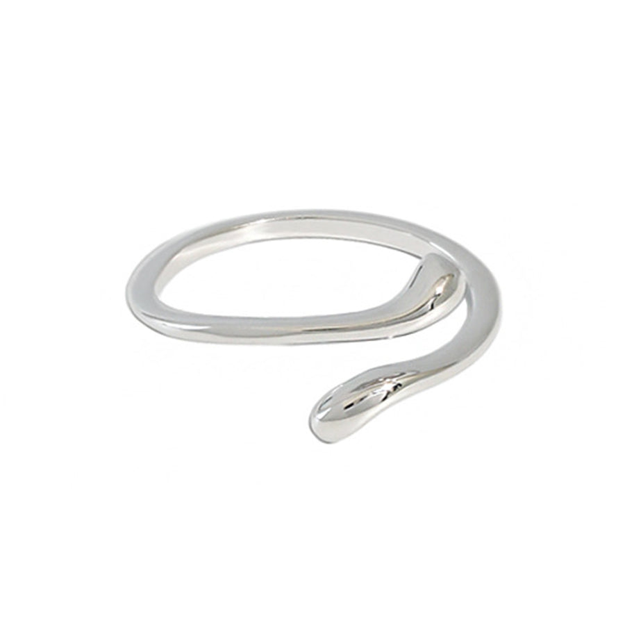 RHJ1068 925 Sterling Silver Simple Snake Open Ring
