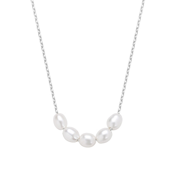 FX0303 925 Sterling Silver Organic Pearl Necklace