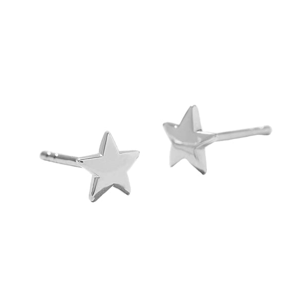 FE1280 925 Sterling Silver Star Studs Earrings