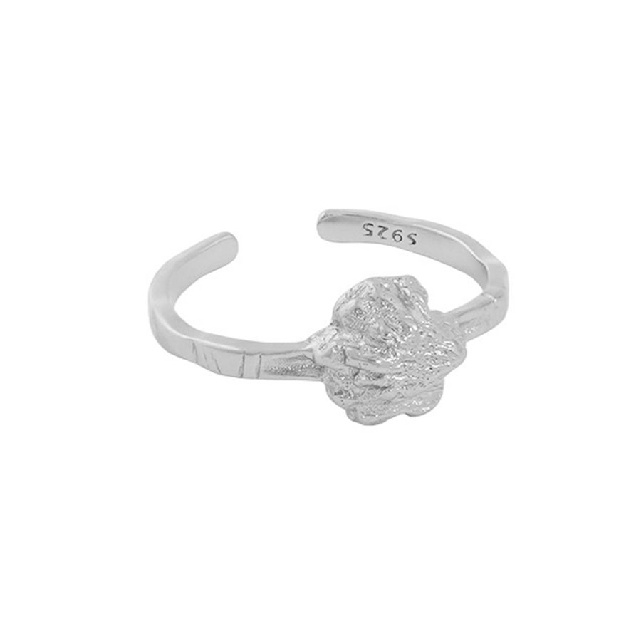 RHJ1054 925 Sterling Silver Flower Open Ring