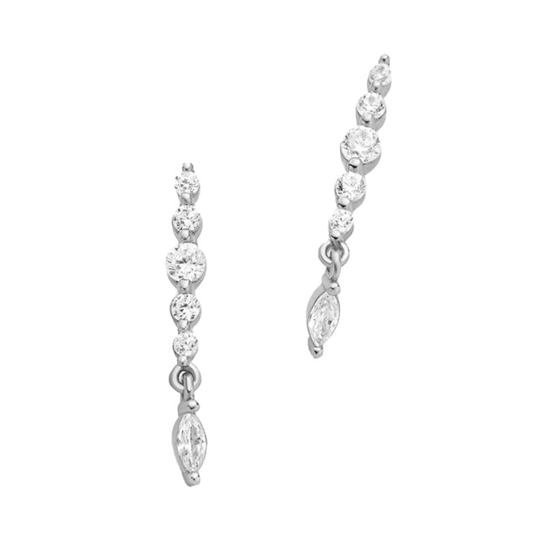 FE1917 925 Sterling Silver Minimalist Style CZ Stud Earring