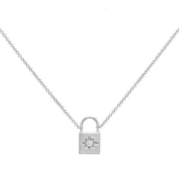 FX0223 925 Sterling Silver Lock Necklace