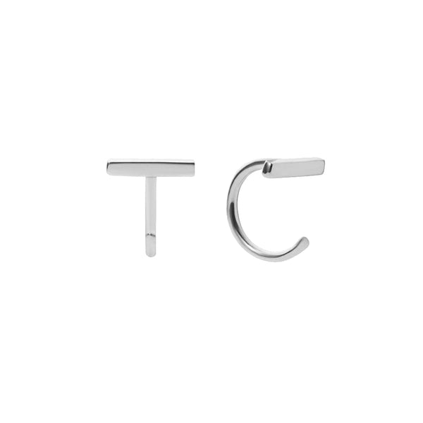 FE1894 925 Sterling Silver Open Huggie Earrings