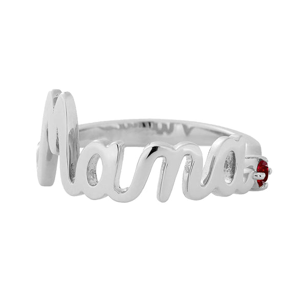 FJ0461 925 Sterling Silver MAMA Ring