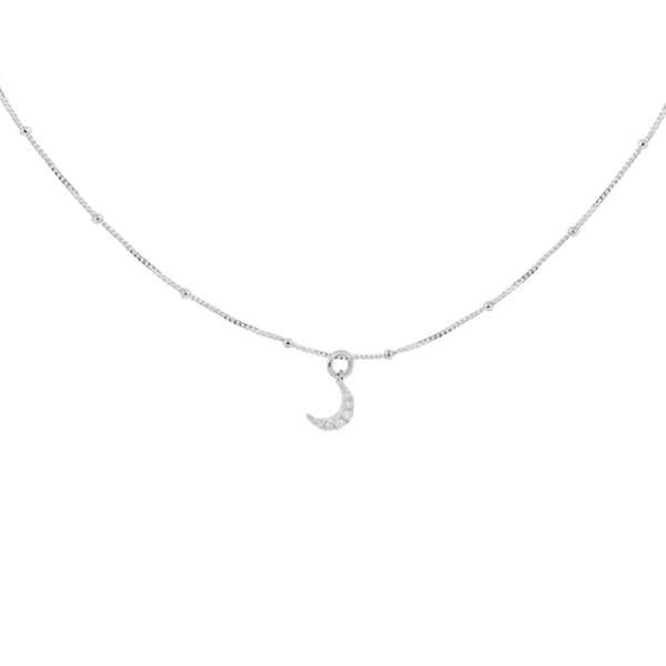 FX0401 925 Sterling Silver Mini Moon Necklace