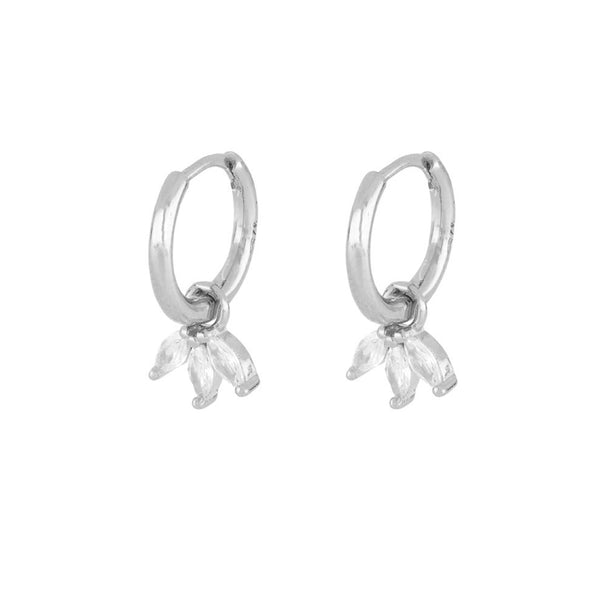 FE1904 925 Sterling Silver Trendy Marquise Cubic Zirconia Dangle Earring