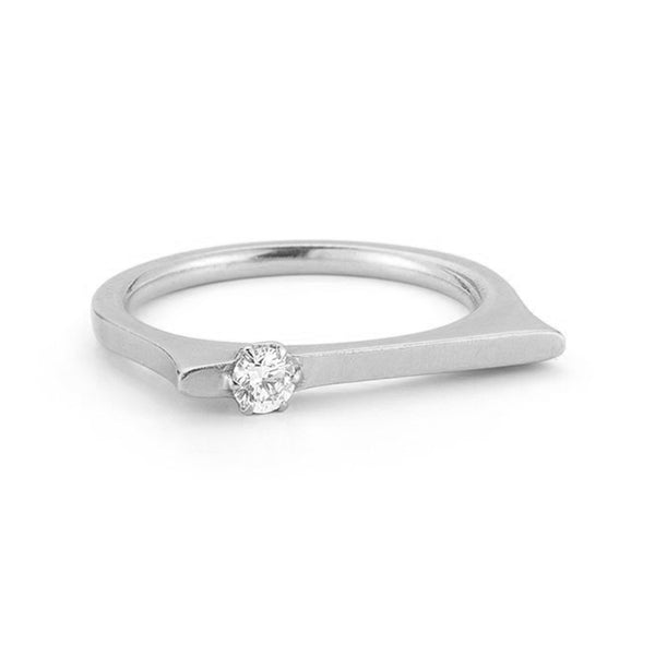 FJ0419 925 Sterling Silver Circle Single Zircon Ring