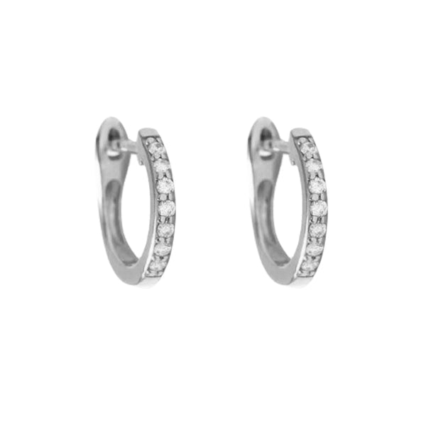 FE1277 925 Sterling Silver Line Mini Hoop Earrings