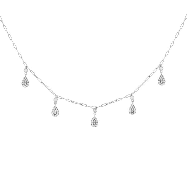 FX0244 925 Sterling Silver Water Drops Necklace