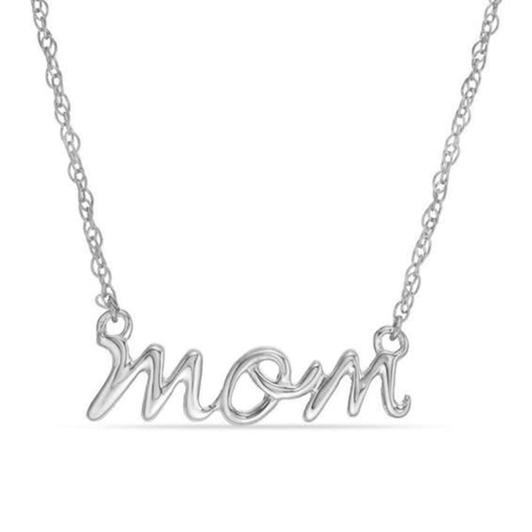 FX0491 925 Sterling Silver Gold Mom Pendant Necklace