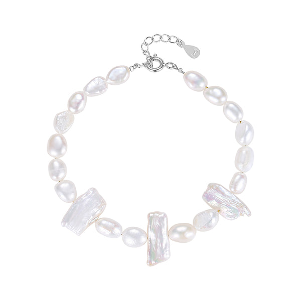 FS0255 925 Sterling Silver Natural Pearl Bracelets
